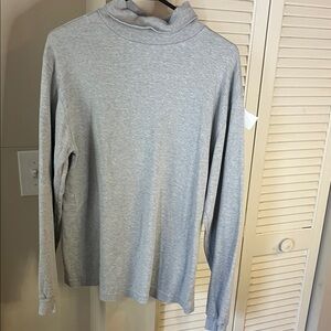 Eddie Bauer Gray Mock Turtleneck Cotton Long Sleeve  Made in USA